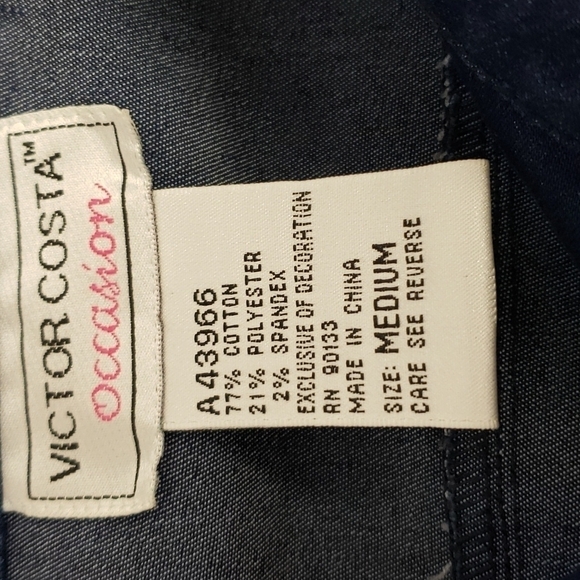 Victor Costa Occasions Medium Denim Embroidered & Sequins Snap Up Shirt EUC - Picture 4 of 11